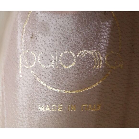 VTG Paloma ITALY BEIGE REAL LEATHER LOW HEEL POINTED CLASSIC PUMP SHOES Sz 9.5 - Picture 7 of 12